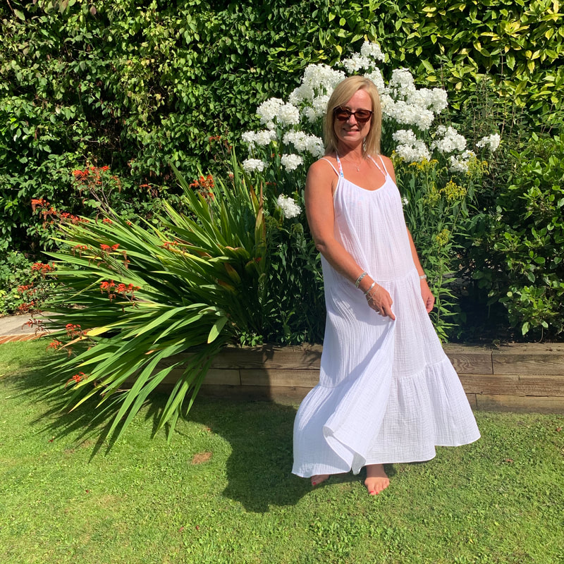 white summer dress, 50 and fab