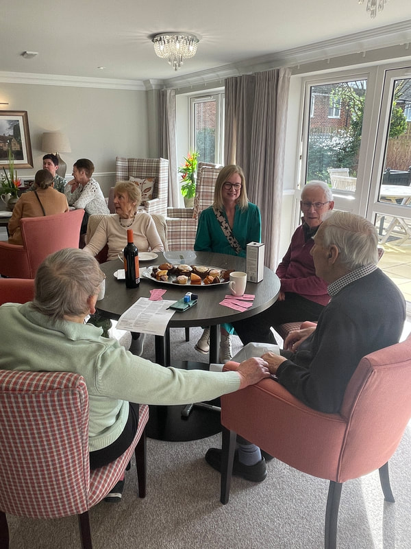 socialising with retirees at beeches lodge, in Burnham
