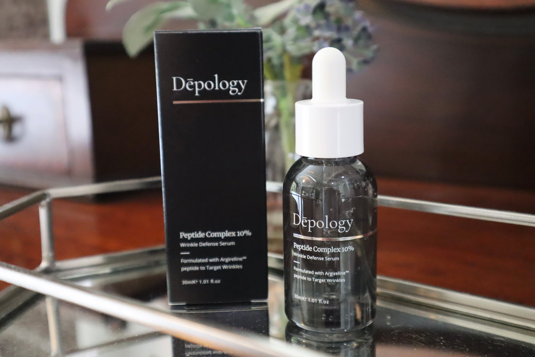 Dressing table photo of Dēpology Peptide Complex 10% Serum formulated with Argireline™