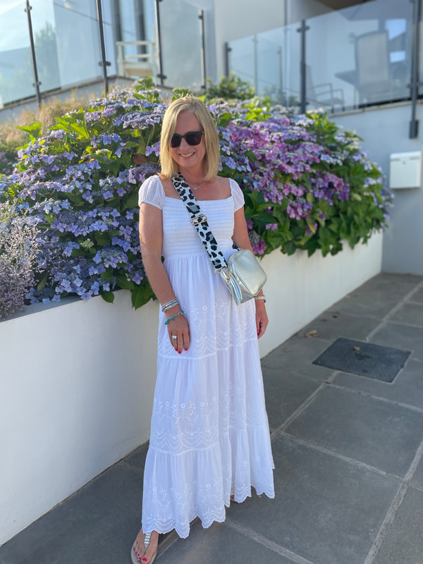 white summer dress from zara | portwrinkle, cornwall