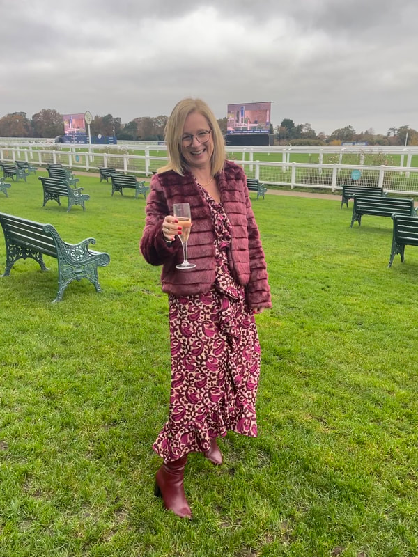 Wearing the Felicity Dress from At Last for a day horse racing at Ascot