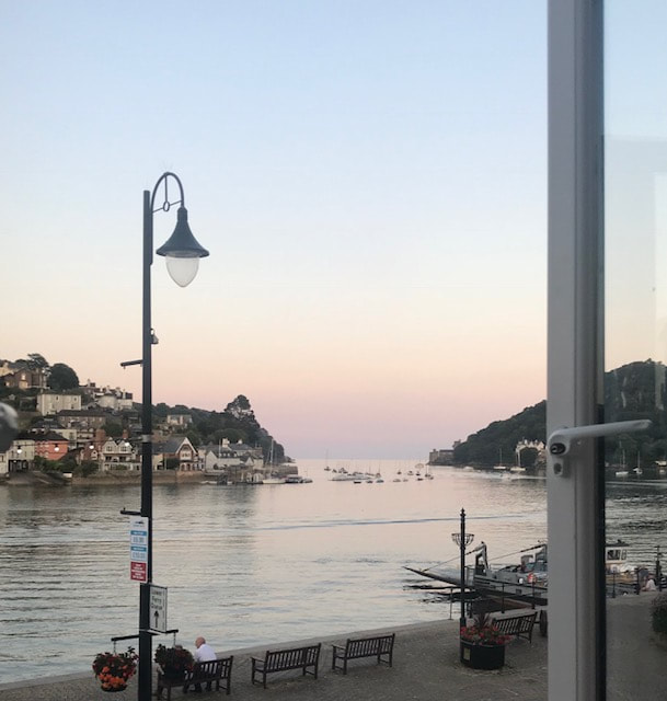 view from table at bushell's upper deck restaurant dartmouth