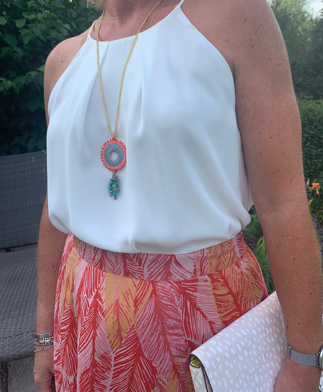 maxi skirt and halterneck top