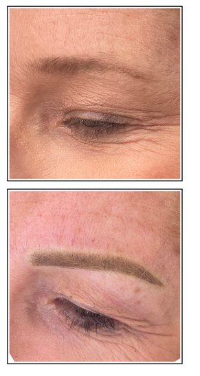Before and After eyebrow tattooing at Tracie Giles London