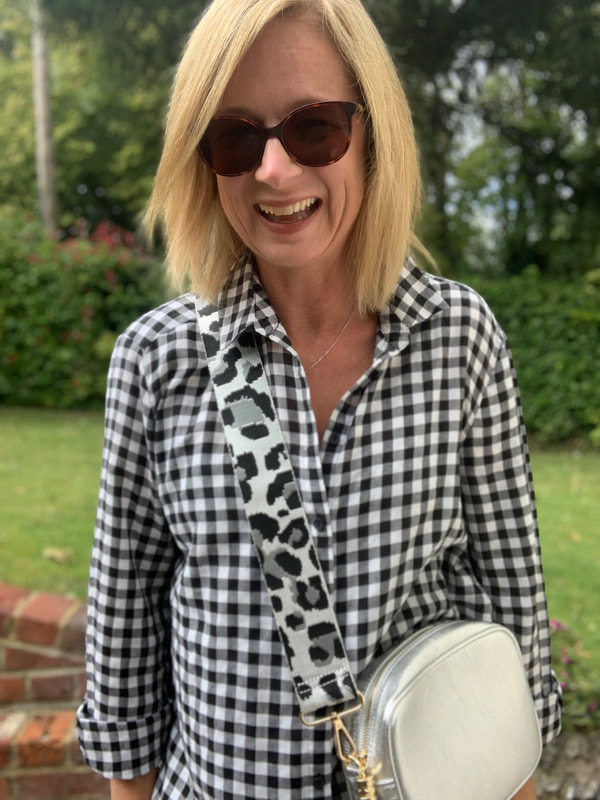 gingham shirt, outfit ideas, style for women over 50