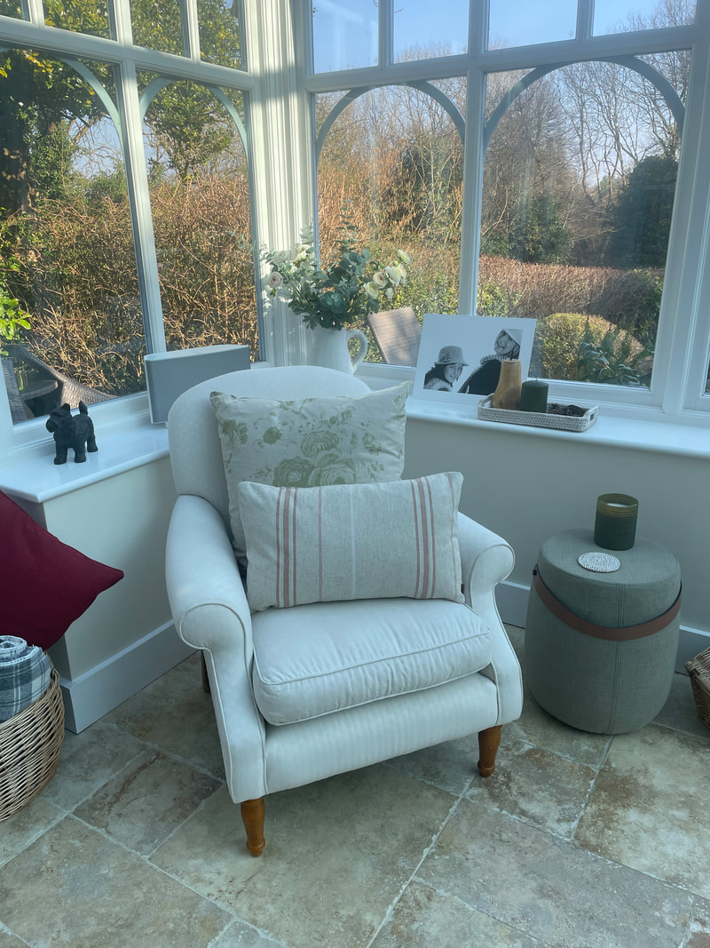 cream cambridge armchair | Home office ideas | affordable interior design | Minshell Designs Buckinghamshire