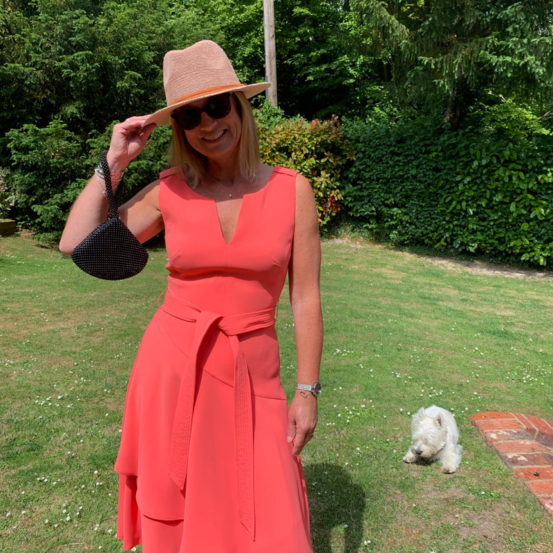 Coral dress and hat for Royal Ascot 2020