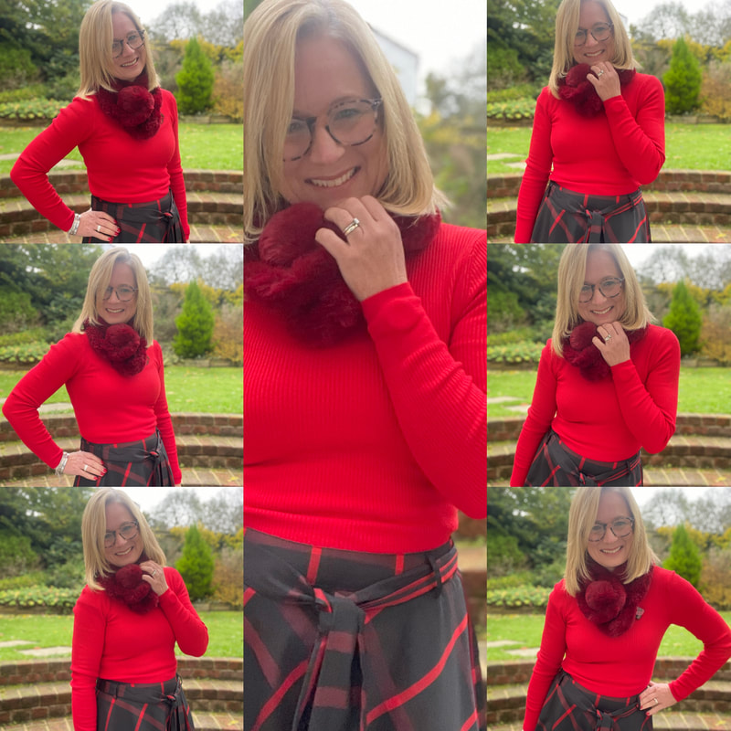 Red Jumper | Vintage Check Skirt from Joe Browns