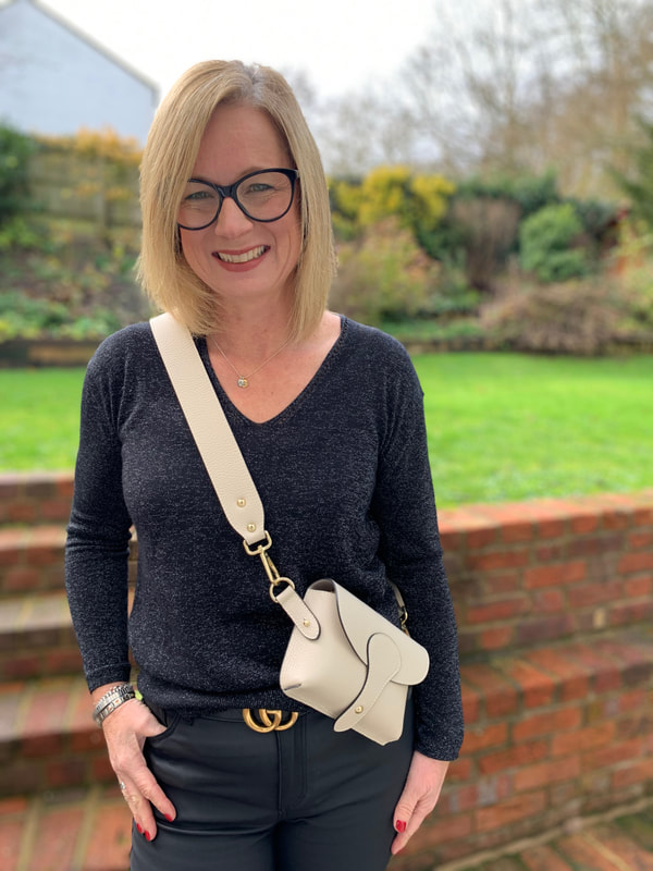 Hobbs sparkly jumper and cross body bag | 50 and fabulous
