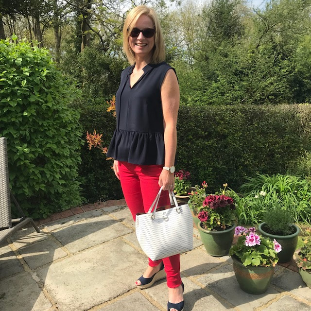 summer style wearing red jeans