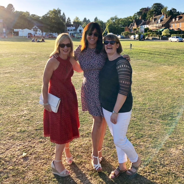 3 friends on bearsted village green