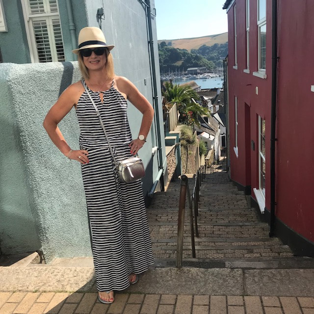 steep steps and woman at top dartmouth