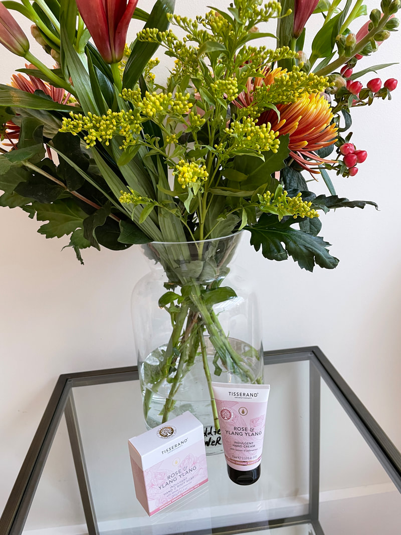 Mothers day gift ideas | flowers | soap and hand cream from Tisserand