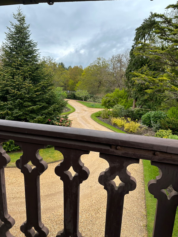 view of the drive at the swiss cottage, osborne house, isle of wight
