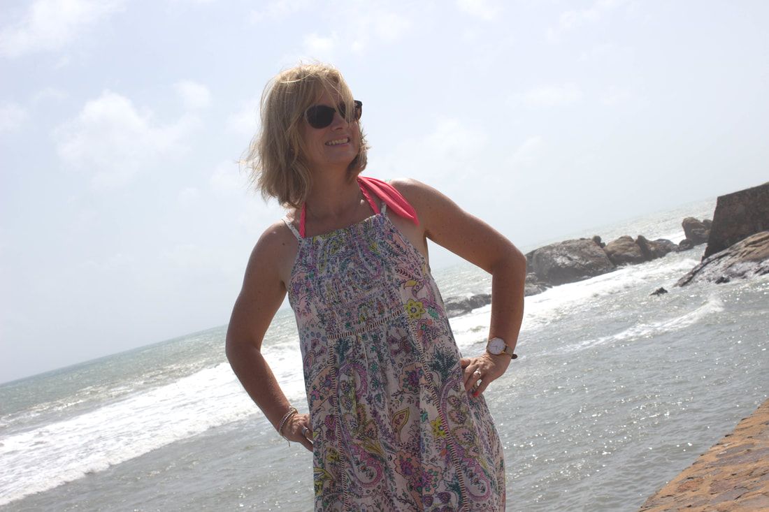 woman on beach in sri lanka